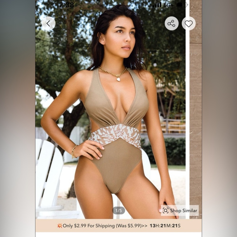 Cupshe tan one piece swimsuit - SOLD OUT on website